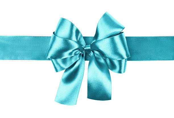 istock cyan bow photo made from silk 525141941