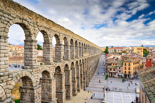 Segovia, Spain at the ancient Roman aqueduct.