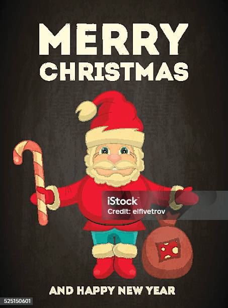 Merry Christmas Greeting Card Stock Illustration - Download Image Now - Backgrounds, Beard, Candy