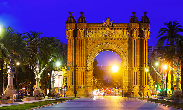 Arc de Triomphe in night Arc de Triomphe in night.  Spain arc de triomf barcelona stock pictures, royalty-free photos & images