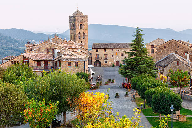 Medieval village of Ainsa,Huesca,Spain stock photo