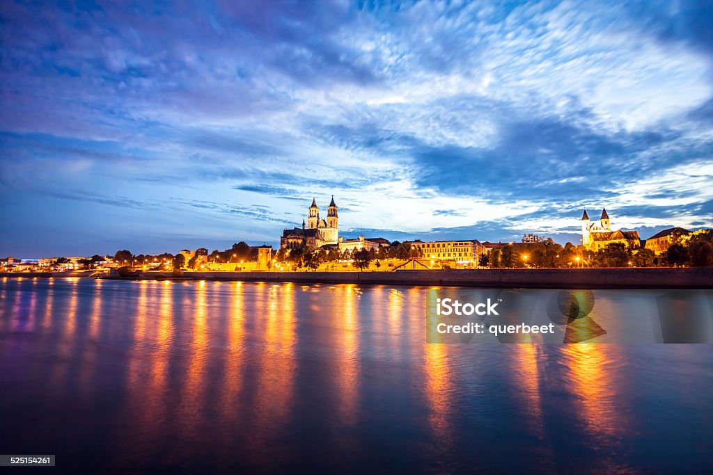 Magdeburg by night Magdeburg by night, Magdeburg Stock Photo
