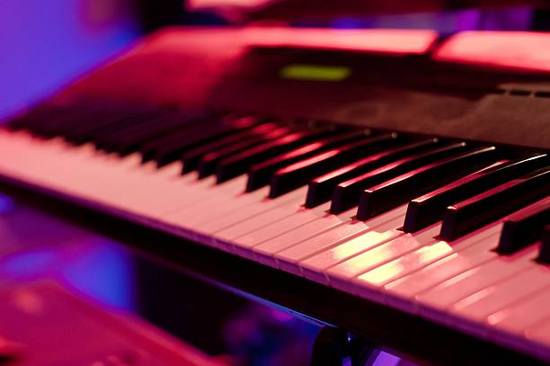 istock Piano keyboard in concert filled with light 525173159