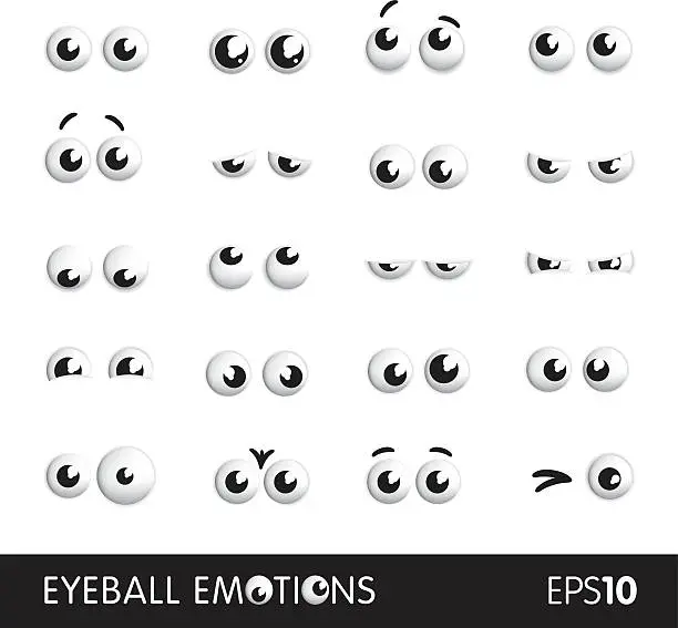 Vector illustration of Eyeball emotions