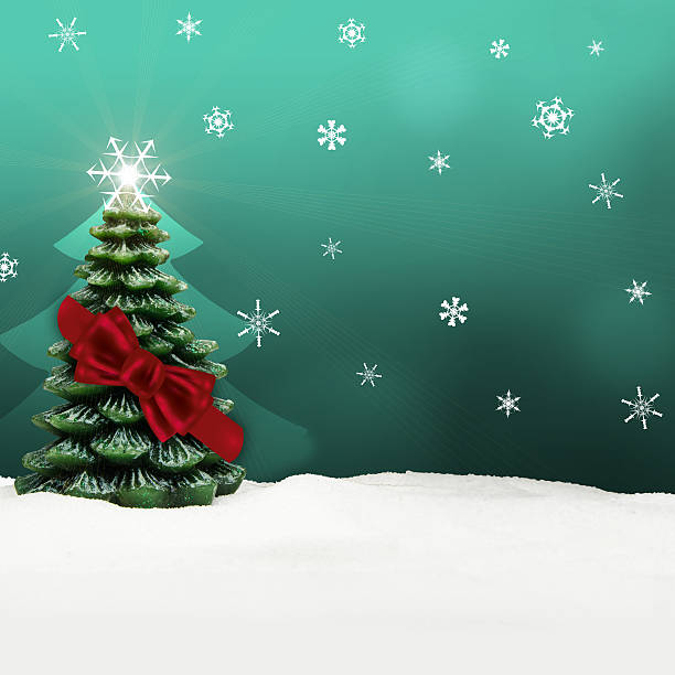 istock greeting card christmas tree  snow turquois 525173807
