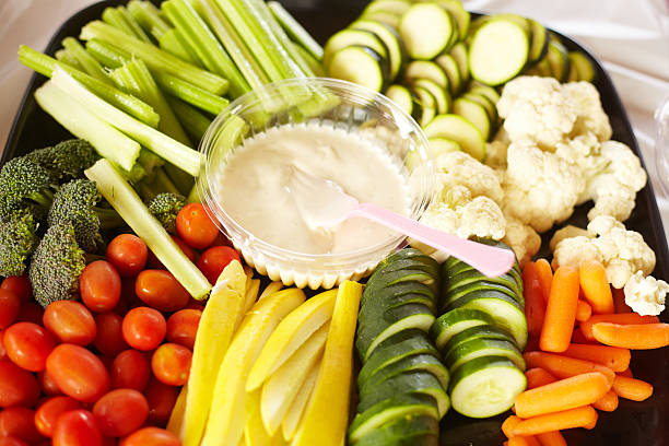 istock Vegetable Salad With Ranch Dressing Served At Birthday Party 525175977