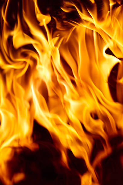 istock Abstract orange fiery wave background. 525179703