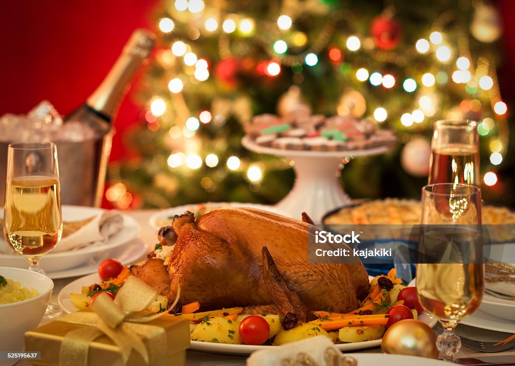 Turquía la cena de Navidad - Foto de stock de Desenfocado libre de derechos