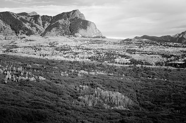 istock Black and white autumn landscape mountain,colorado 525195971