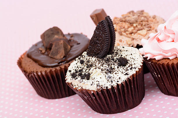 istock Chocolate Strawberry Cookies and cream cup cake 525196041