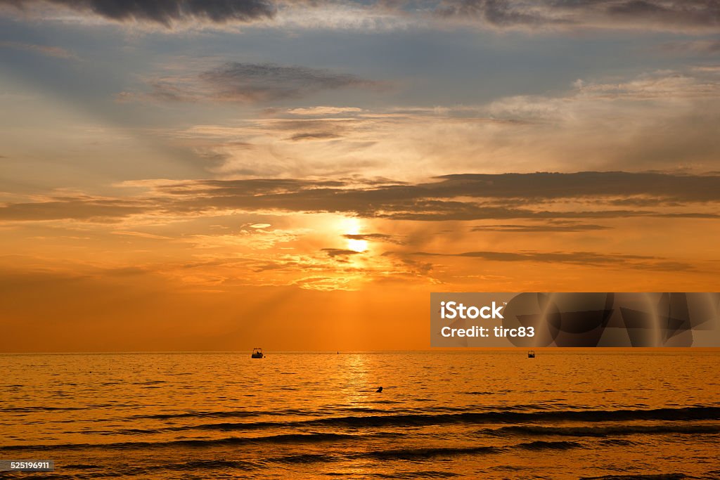 Turkish seashore beach at sunset Beach Stock Photo