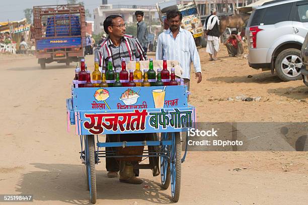 Snack Vendor At Pushkar Stock Photo - Download Image Now - Cart, Color Image, Culture of India