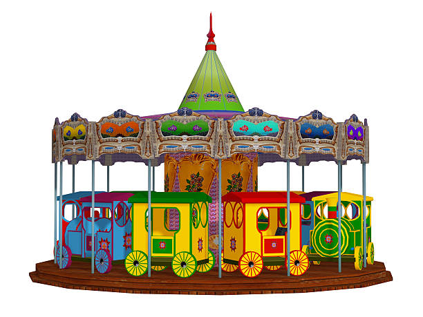 istock merry-go-round, isolated on the white background 525198695