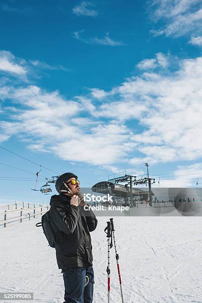 Man Skiing In The Ski Slope Stock Photo - Download Image Now - Ski Lift, Skiing, 30-34 Years