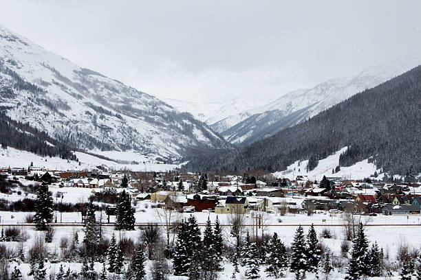 istock Silverton Colorado in the Snow surrounded by peaks 525204805