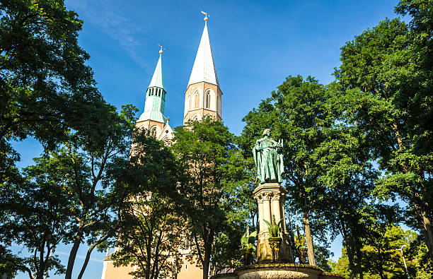 Heinrichsbrunnen in Braunschweig. Close to the Hagenmarkt, Katharinenkirche
