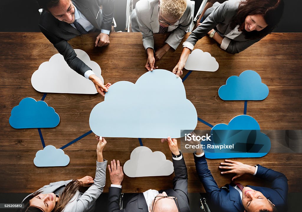 Business Team Meeting Discussion Working Concept Cloud Computing Stock Photo