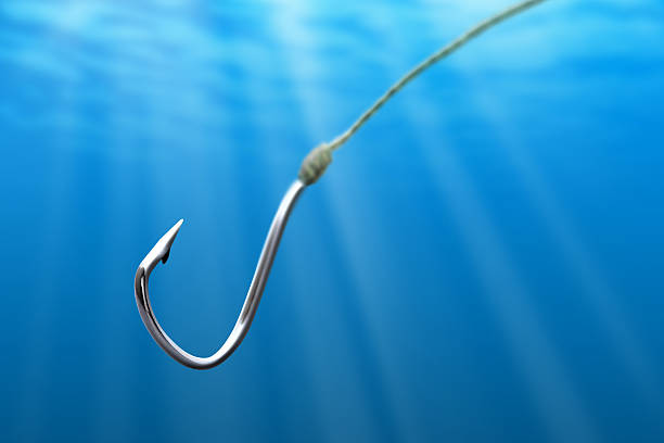 Fishing Hook In The Sea Stock Photo - Download Image Now - Fishing Hook,  Underwater, Blue - iStock