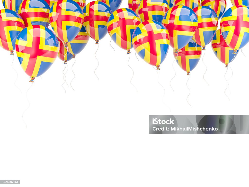 Balloon frame with flag of aland islands Balloon frame with flag of aland islands isolated on white Balloon Stock Photo