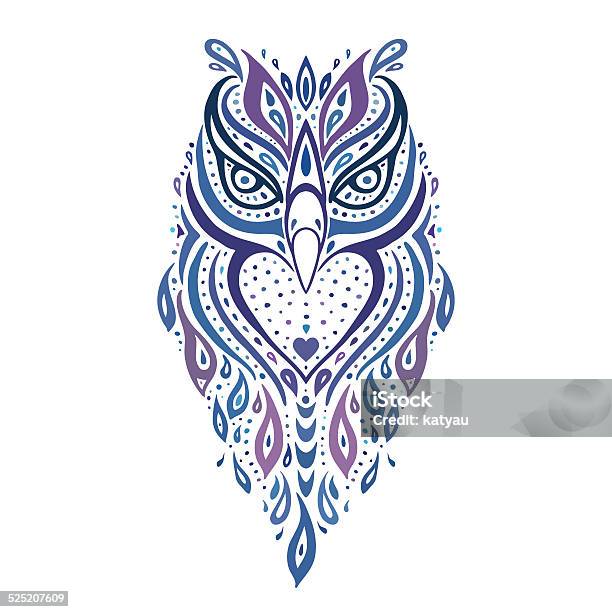 Decorative Owl Ethnic Pattern Stock Illustration - Download Image Now - Abstract, Animal, Animal Body Part