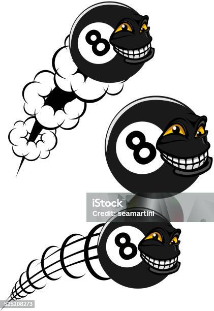 Flying Victorious Number 8 Billiard Ball Icons Stock Illustration - Download Image Now - Pool - Cue Sport, Number 9, Sports Ball