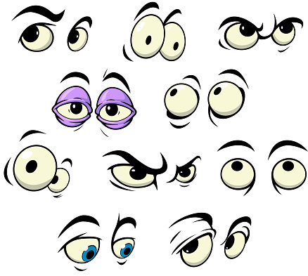 Cartoon Eyes With Different Expressions Stock Illustration - Download Image  Now - Activity, Anger, Anthropomorphic Smiley Face - iStock