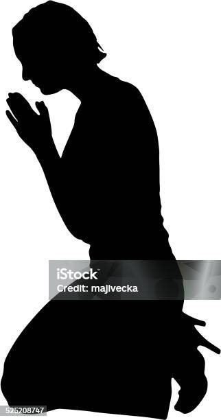 Vector Silhouette Of A Woman Stock Illustration - Download Image Now - Backgrounds, Carrying, Catholicism