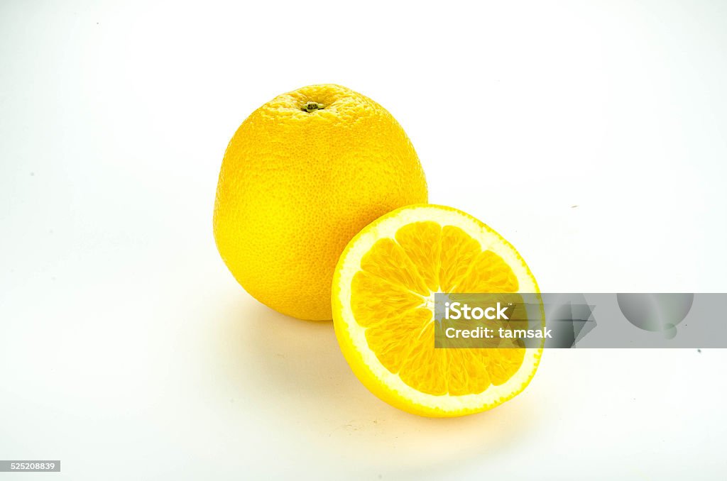 Orange fruit sliced isolated on white background Citrus Fruit Stock Photo
