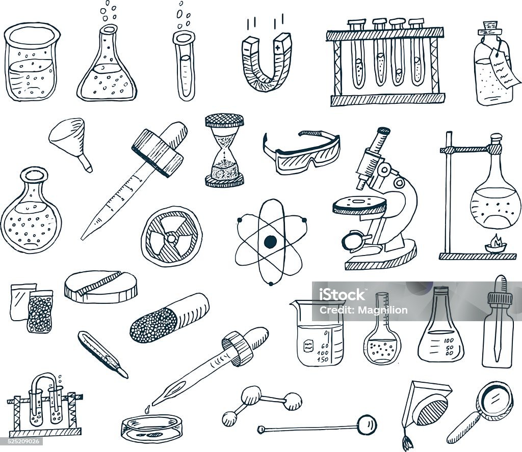 Ilustración de Equipo De Laboratorio y más Vectores Libres de Derechos de Dibujar - Dibujar, Ciencia, Garabato - iStock Ilustración de Equipo De Laboratorio y más Vectores Libres de Derechos de Dibujar - Dibujar, Ciencia, Garabato - iStock