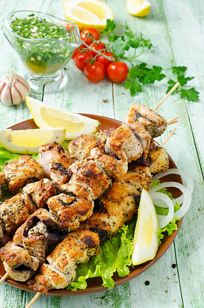 istock Grilled of catfish in lemon mint sauce 525210194