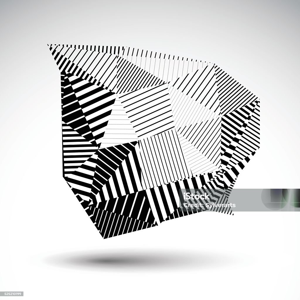 Striped Patterned Objects Striped Monochrome Abstract Vector Object Isolated On White Stock ...