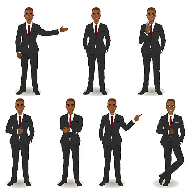 Vector illustration of African American Business Men