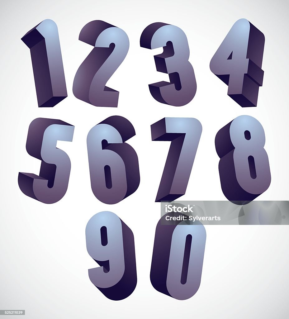 3d Math Numbers 3d Numbers Set Stock Illustration - Download Image Now - Abstract ...