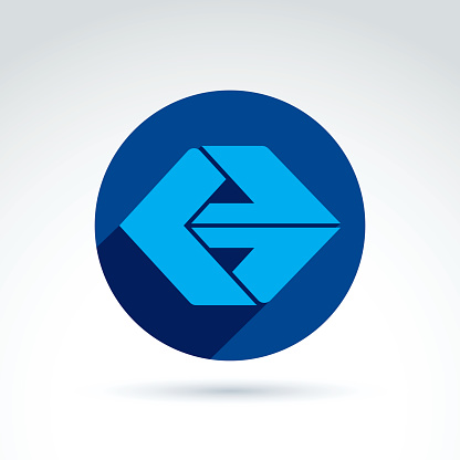 Direction Emblem Vector Abstract Emblem With Blue Arrow Direction Sign Stock ...