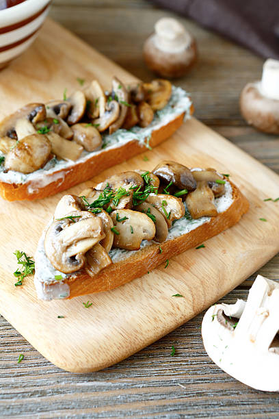 istock Bruschetta with mushrooms and mayonnaise 525211627