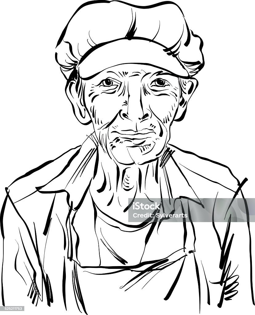 Ilustración de Dibujo A Mano Ilustración De Un Viejo Hombre Con Una Tapa y  más Vectores Libres de Derechos de Dibujar - iStock