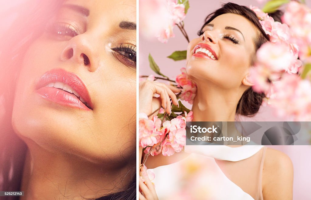 Two shots of the beautiful brunette lady Two shots of the beautiful brunette woman Adult Stock Photo