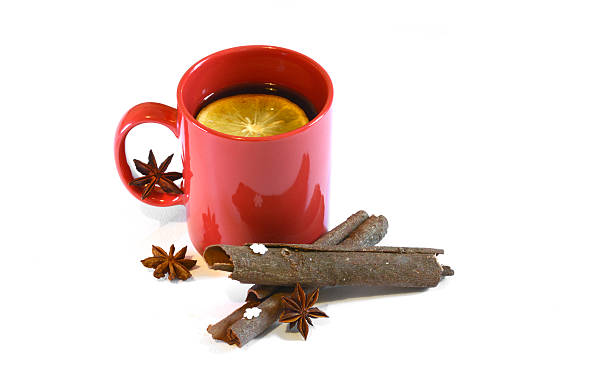 istock Hot red mulled wine isolated on white christmas spices 525212227