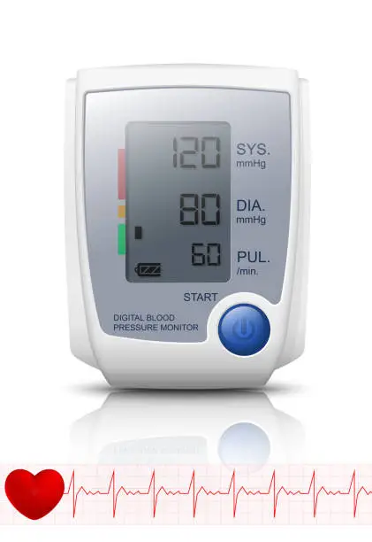 Vector illustration of Digital Blood Pressure Monitor