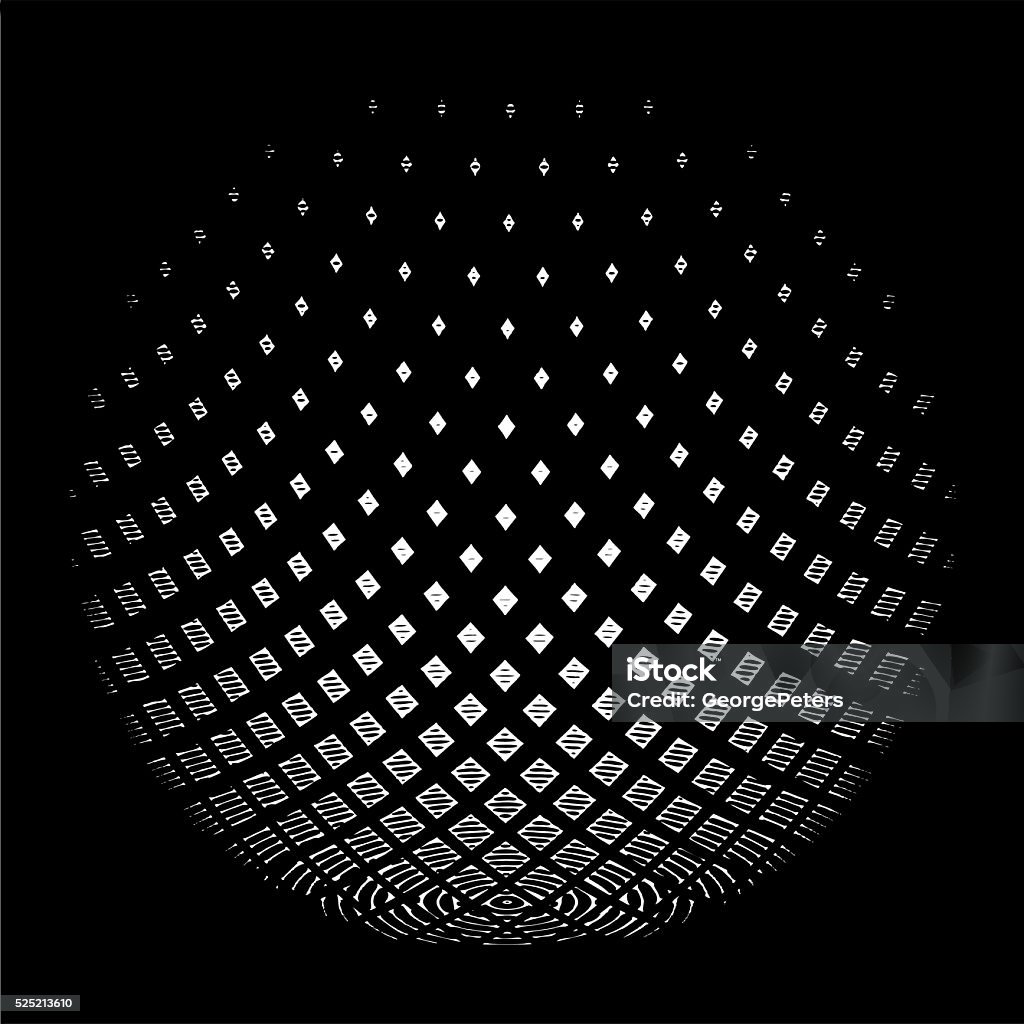 Halftone Pattern Sphere Stock Illustration - Download Image Now - Black ...