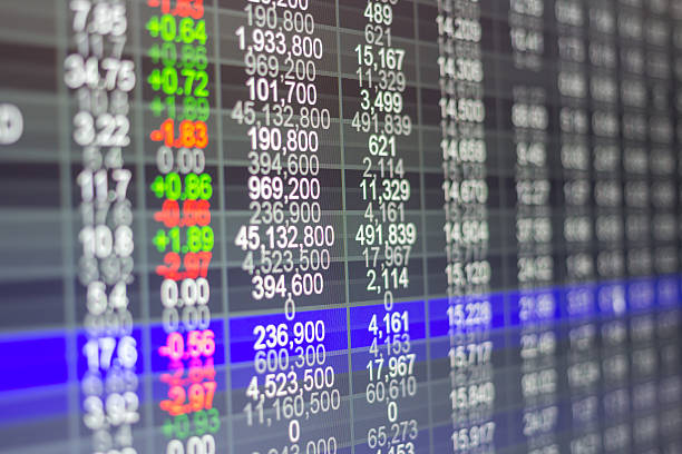 istock Stock market data on LED display concept. 525213618