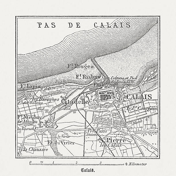 istock Calais, France, wood engraving, published in 1882 525214792