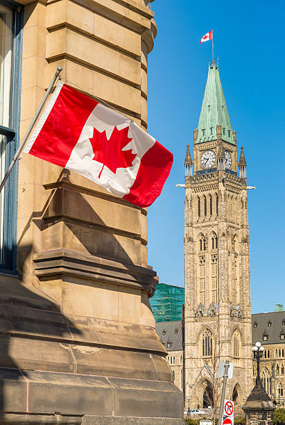 istock Close up of peace tower  in Ottawa, Canada 525215484