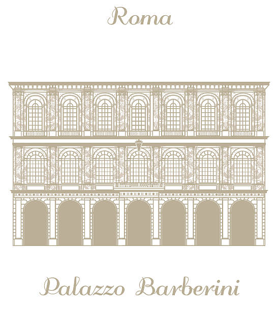 ベクトルのイラストレーションパラッツォバルベリーニローマで - palazzo barberini点のイラスト素材／クリップアート素材／マンガ素材／アイコン素材