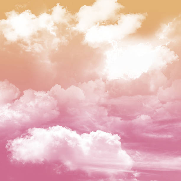 istock colorful sky Pink and orange tone and white cloudy 525218958
