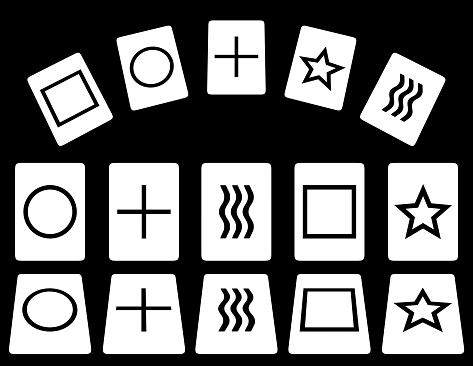 Zener cards for experimentation with psychic phenomena