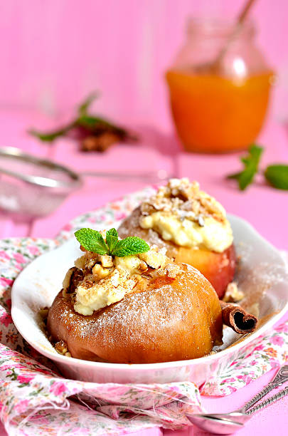istock Apple baked with ricotta,walnuts,cinnamon and honey. 525219593