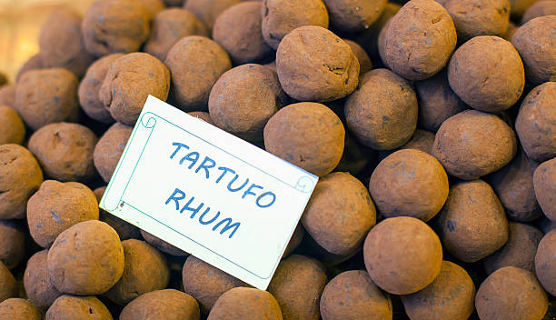 Balls of chocolate truffle