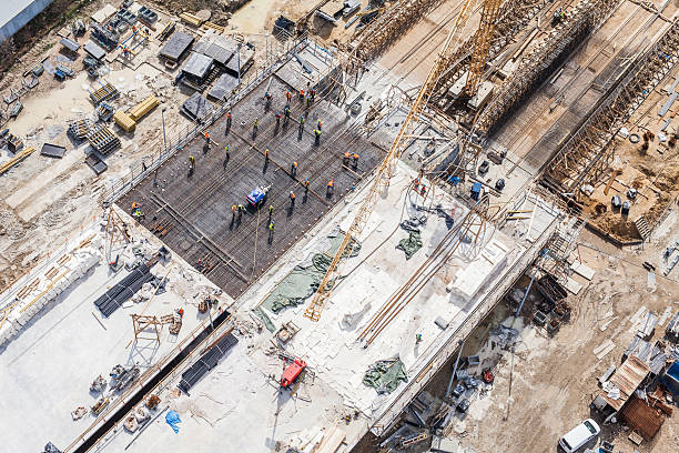 istock Aerial view of highway  construction site 525219938