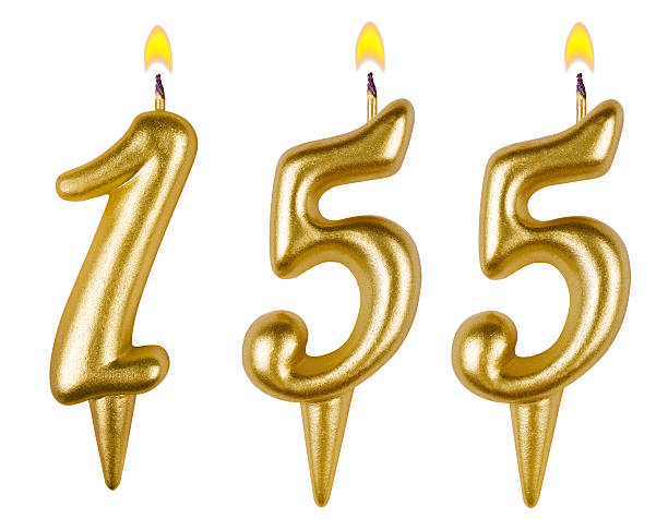 istock candles number one hundred fifty five isolated on white 525219941